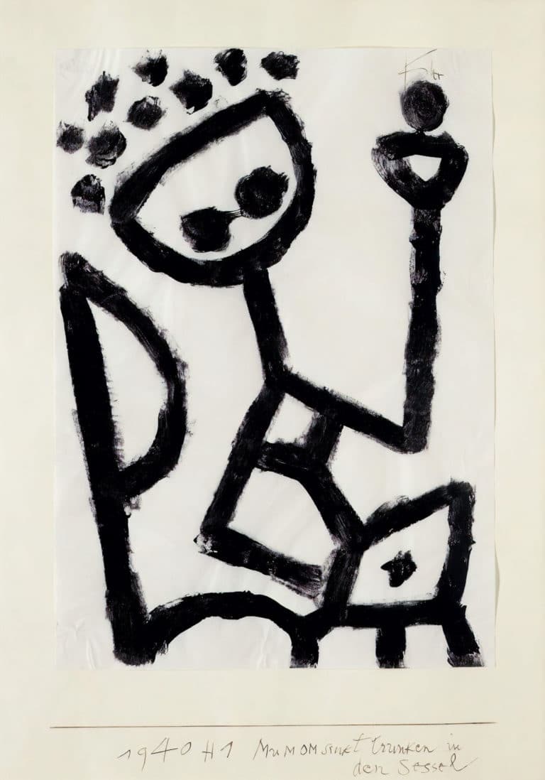 Mumon, ivre, tombe dans le fauteuil, Paul Klee (1940)