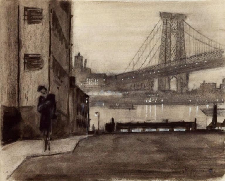 New York au bord du fleuve, Mstislav Doboujinski (1946)