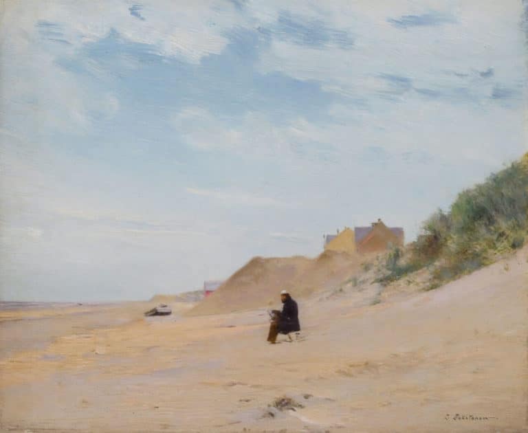 Artiste peignant sur la plage de La Panne, Ivan Pokhitonov (1895)