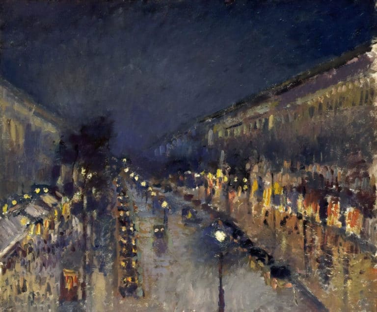Boulevard Montmartre, la nuit, Camille Pissarro (1897)
