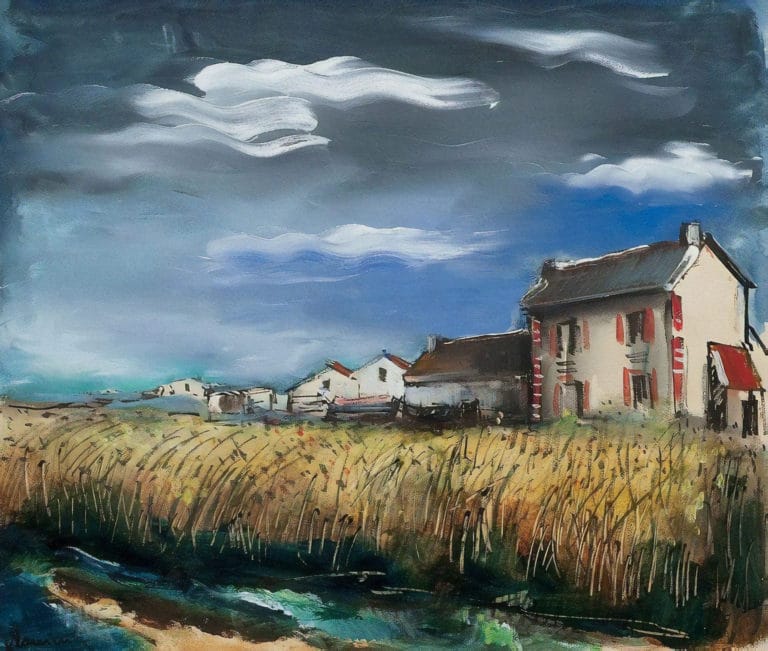 Champs de blé et maisons, Maurice de Vlaminck (1928)