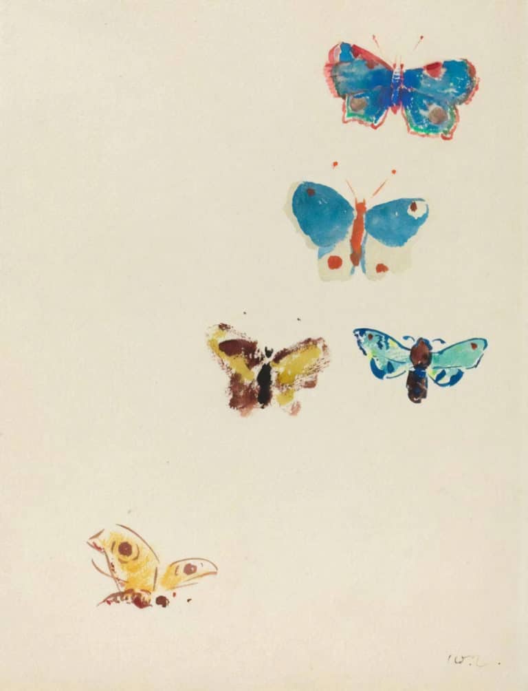 Cinq papillons, Odilon Redon (1912)