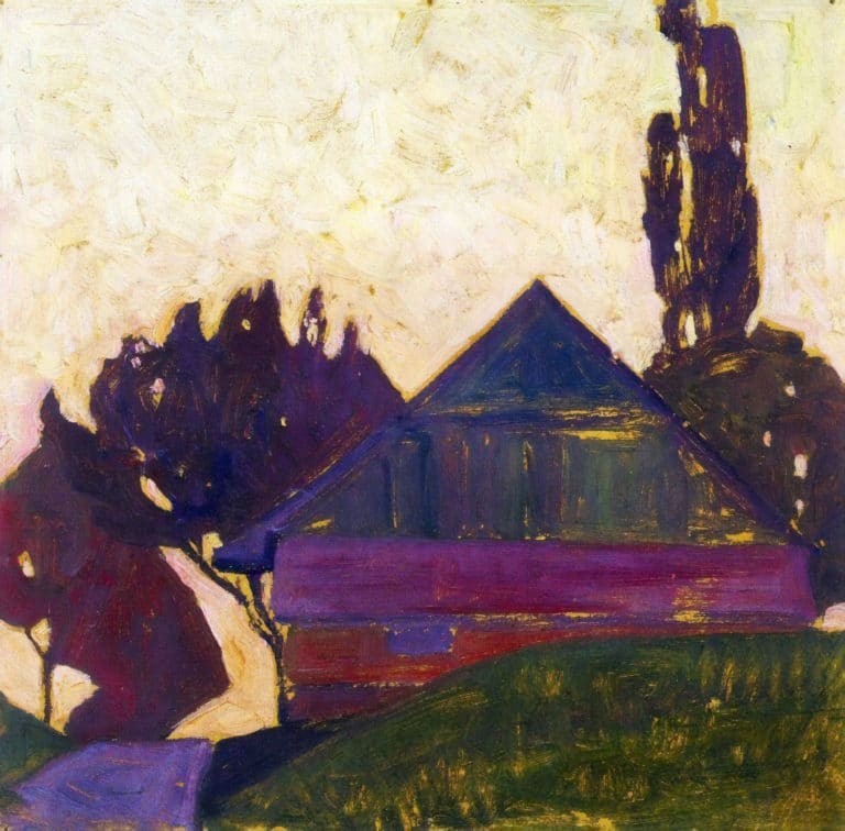 Maison entre les arbres, Egon Schiele (1908)