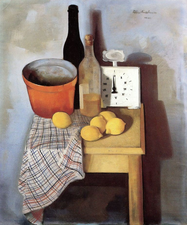 Nature morte avec balance de cuisine, Felix Nussbaum (1940)