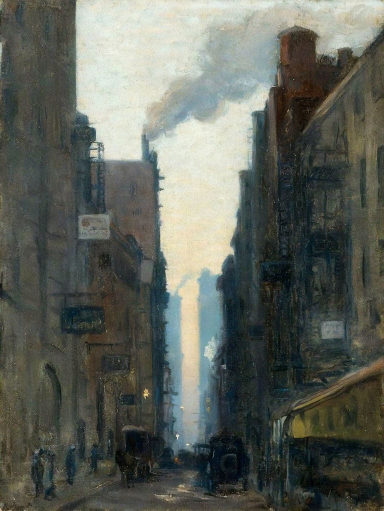 Scène de rue à New York, Ernest Lawson (1910)