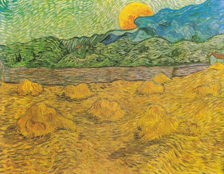 Paysage de soirée avec lune montante, Vincent van Gogh (1889)