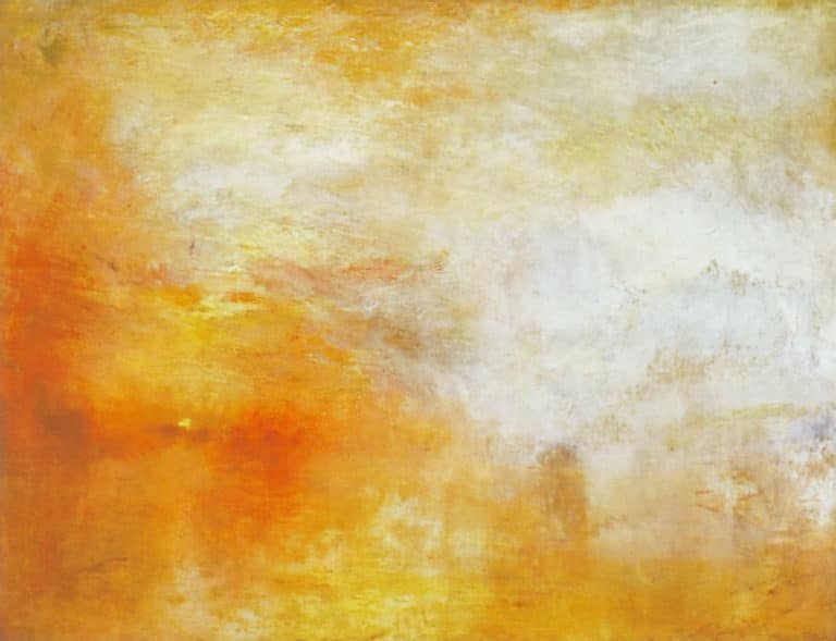 Soleil couchant sur un lac, William Turner (1840)