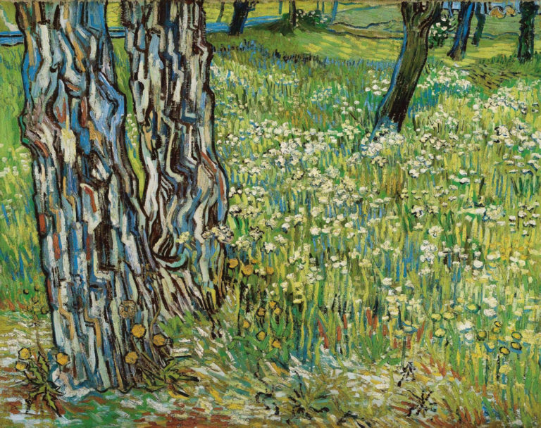 Troncs d’arbres dans l’herbe, Vincent van Gogh (1890)