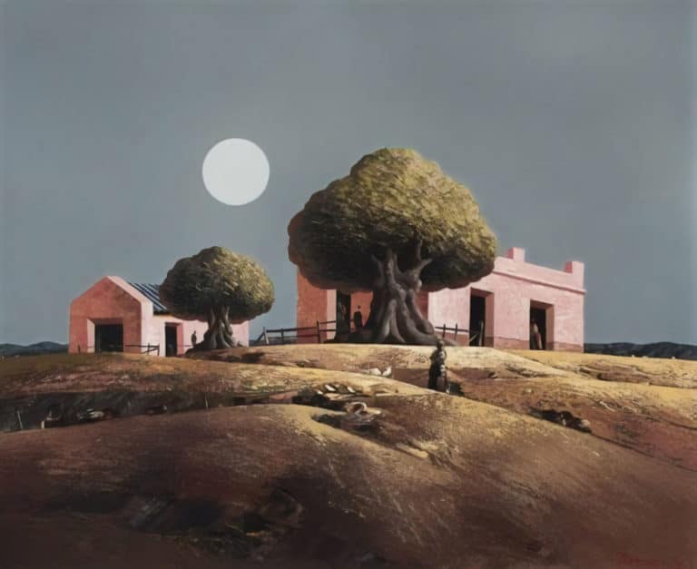Estancia rose avec lune, Jorge Damiani (1996)