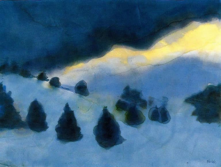 Paysage de montagne sous la neige, Emil Nolde (1930)