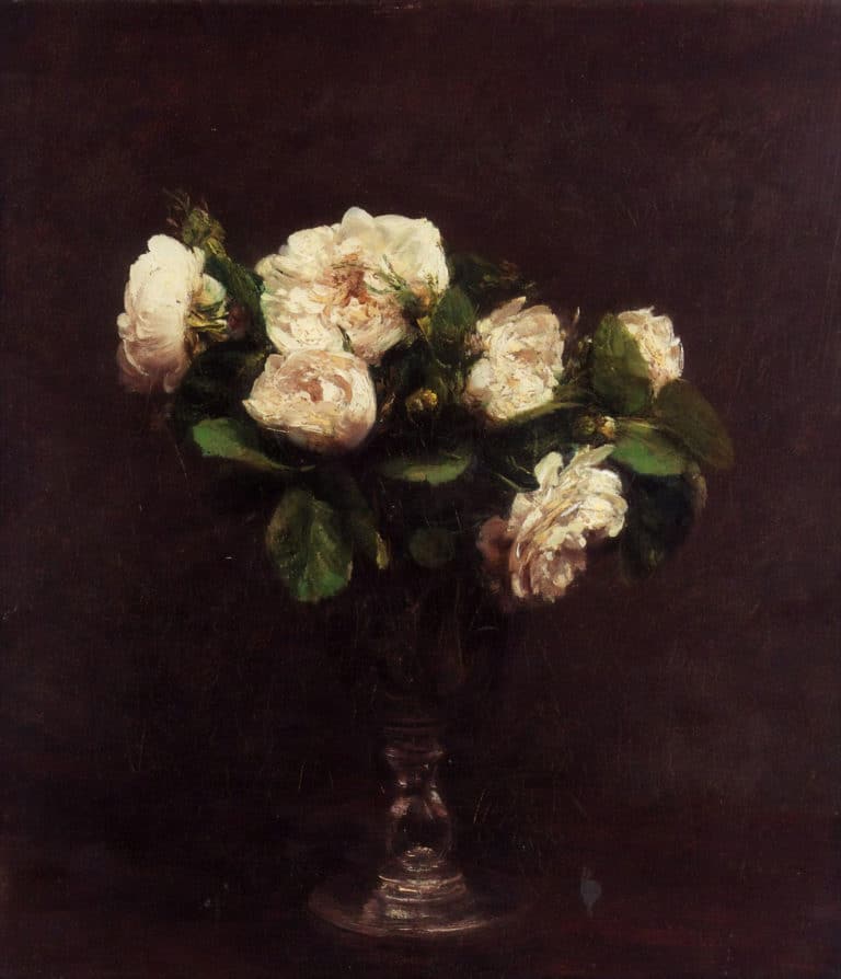 Roses blanches, Henri Fantin-Latour (1887)