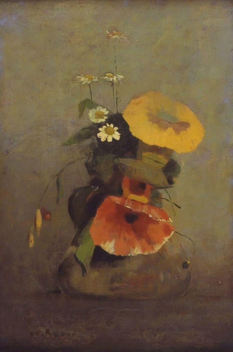 Vase avec coquelicot, Odilon Redon (1876)