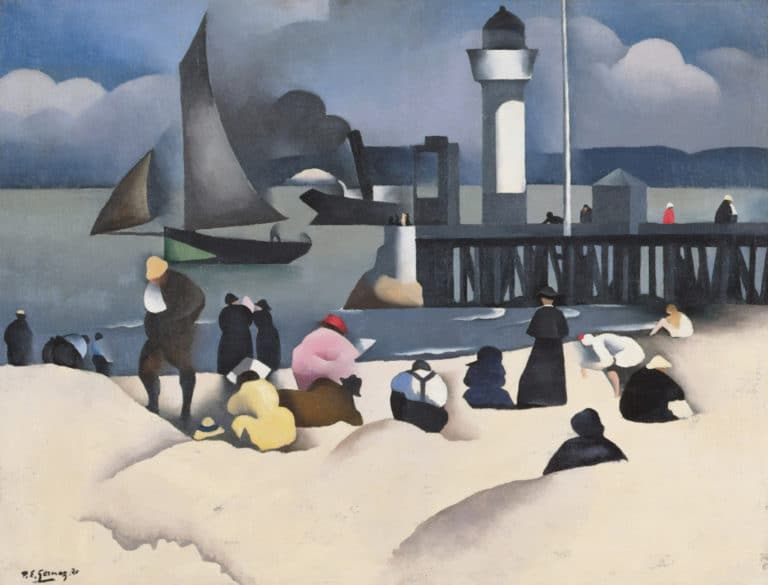 Baigneuses devant la jetée, Paul-Élie Gernez (1920)