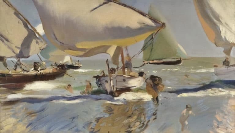 Barques sur la plage, Joaquín Sorolla (1909)
