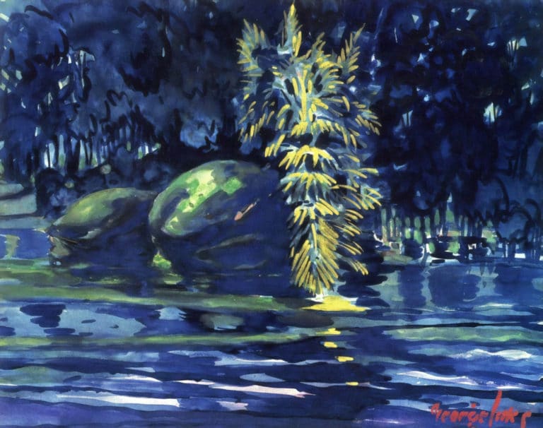 Rochers au bord d’une rivière, George Luks (1919)