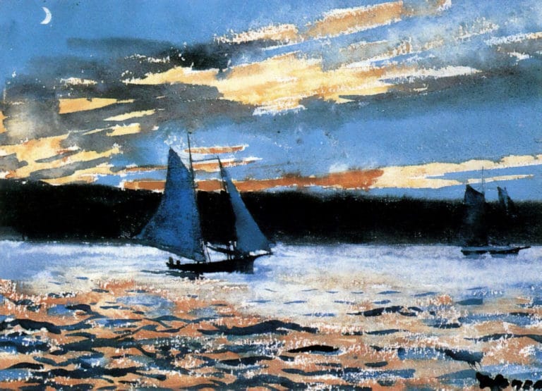 Coucher de soleil à Gloucester, Winslow Homer (1880)