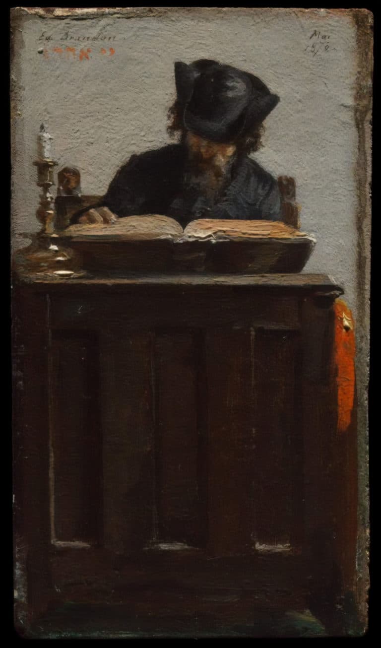 Homme juif lisant, Édouard Brandon (1870)
