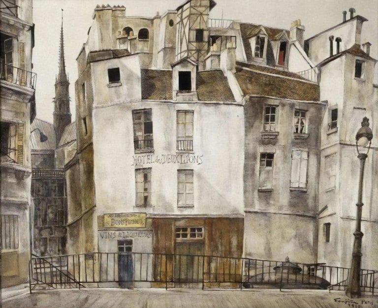 Le quai aux Fleurs, Notre-Dame, Tsugouharu Foujita (1950)