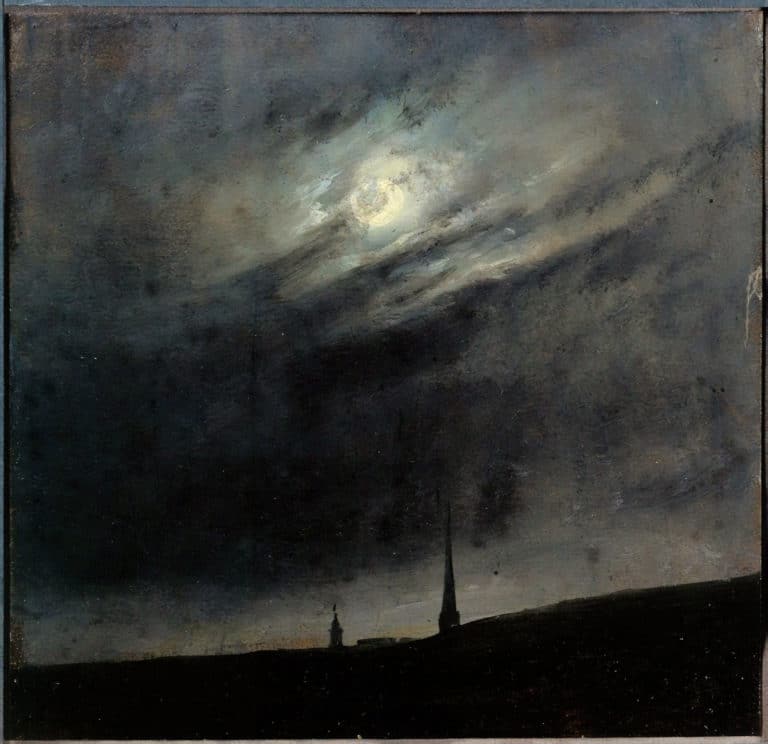 Clair de lune sur Dresde, Johan Christian Dahl (1827)