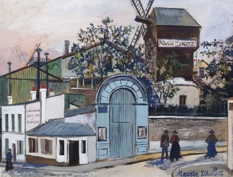 Moulin de la Galette, carrefour rue Lepic et rue Girardon, Maurice Utrillo (1935)
