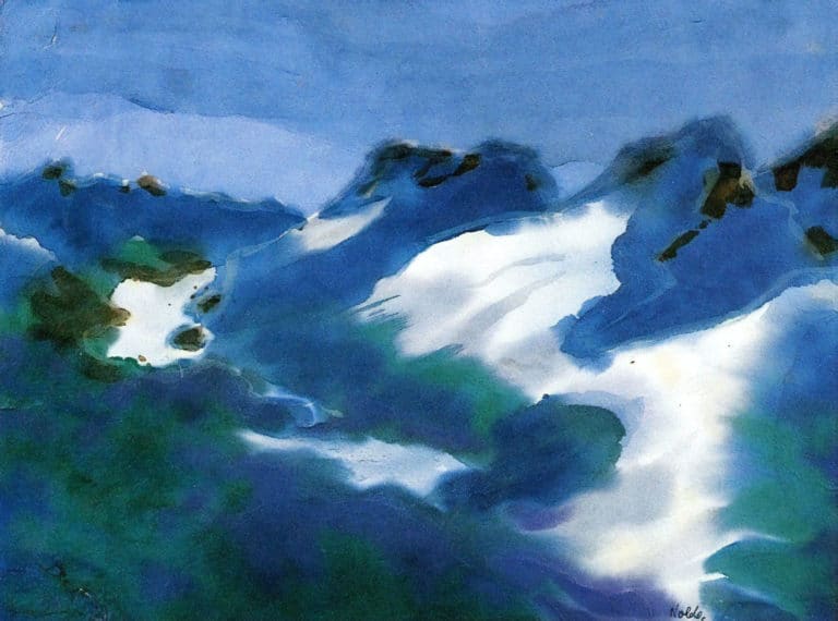 Paysage de montagne (ou bleu et vert), Emil Nolde (1911)