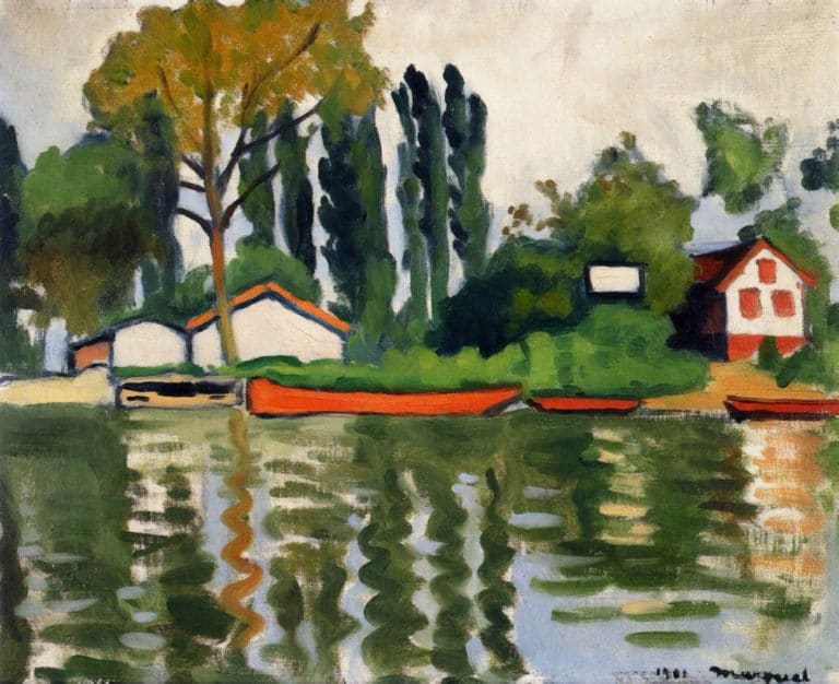 Peupliers à Villennes, Albert Marquet (1921)