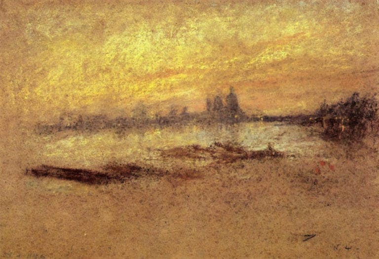 Rouge et or, la Salute au coucher du soleil, James Abbott McNeill Whistler (1880)