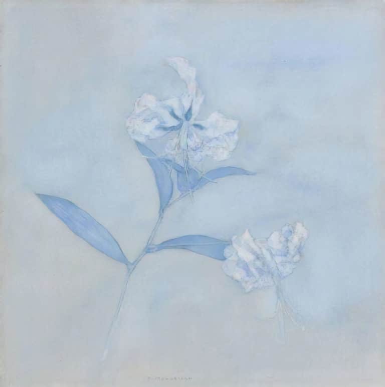 Tige avec deux lis japonais, Piet Mondrian (1921)