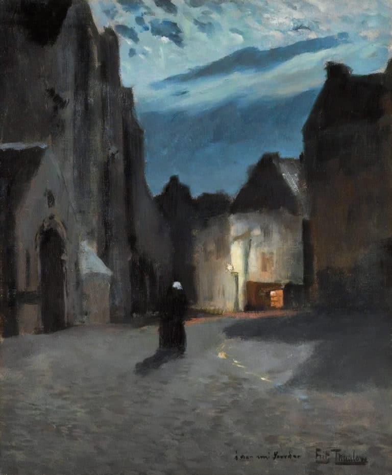 Ville au clair de lune, Frits Thaulow (1897)