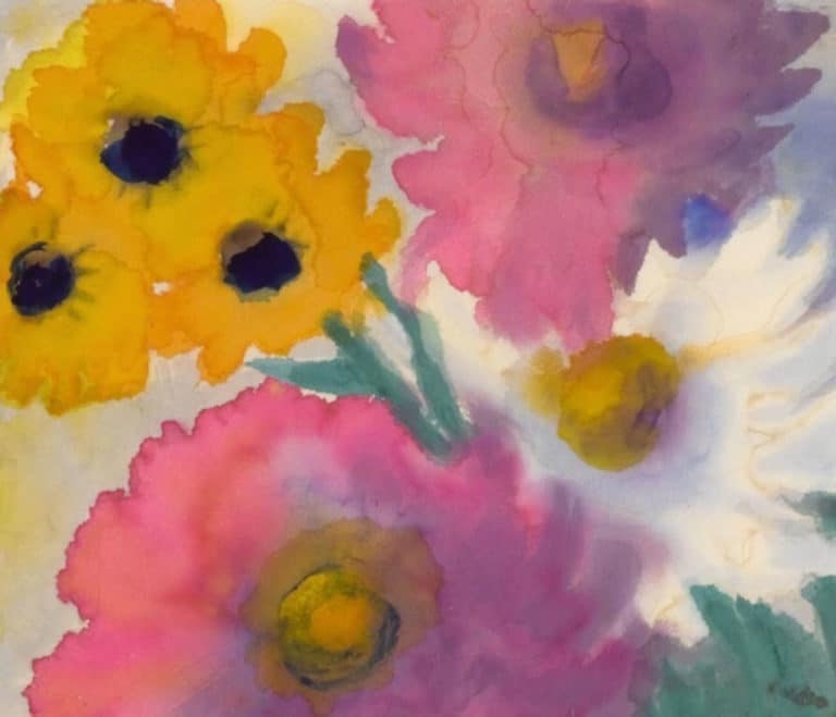 Dahlias blancs et rouges, Emil Nolde (1925)