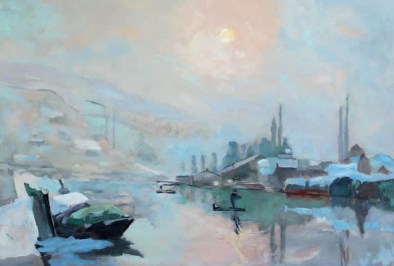 La Seine et l’île Lacroix à Rouen en hiver, Albert Lebourg (1893)