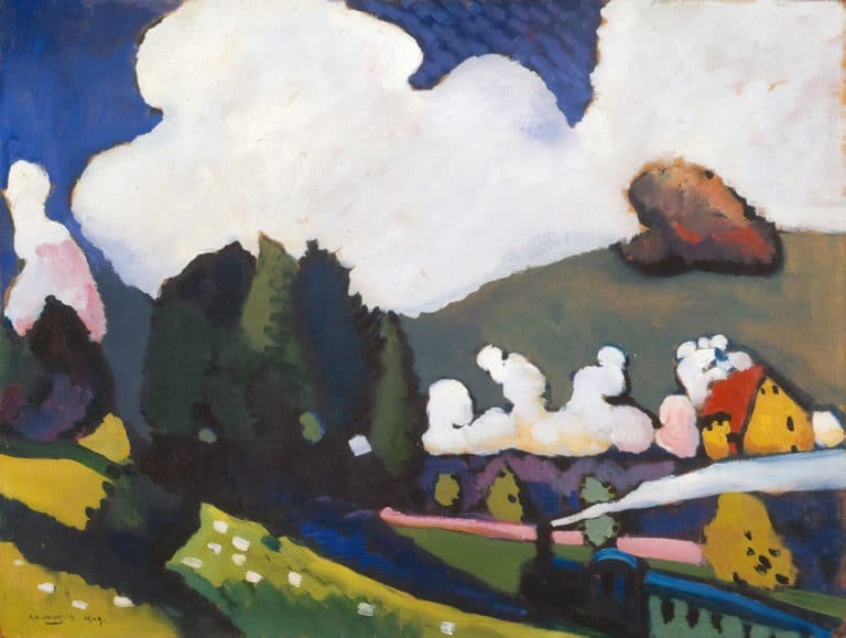 Paysage près de Murnau avec locomotive, Vassily Kandinsky (1909)
