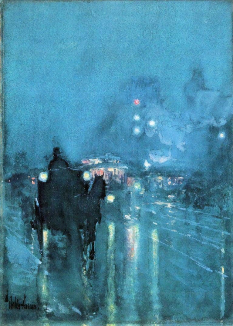 Nocturne, passage à niveau, Chicago, Childe Hassam (1899)