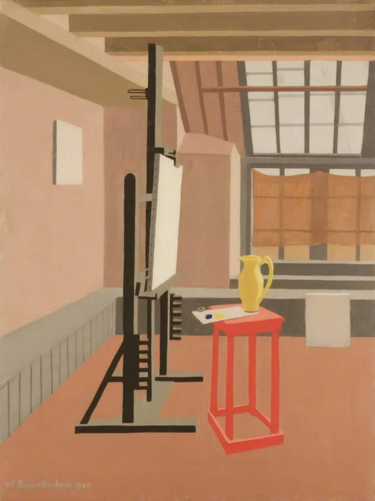 Intérieur d'atelier (tabouret rouge), Wilhelmina Barns-Graham (1945)