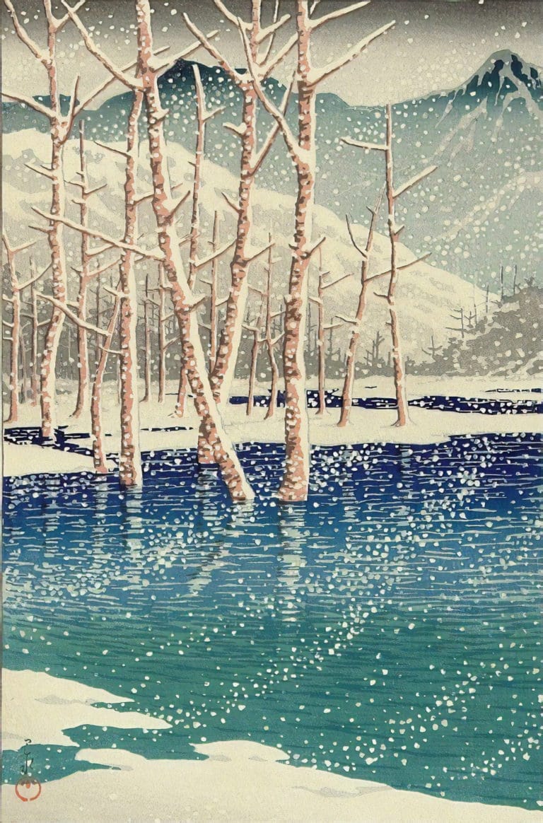 L'étang Taishō, Kamikōchi, Hasui Kawase (1931)