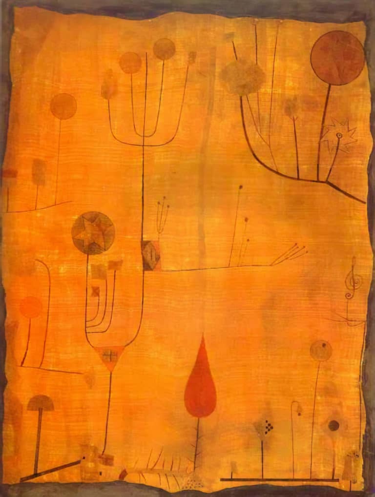 Fruits sur fond rouge, Paul Klee (1929)