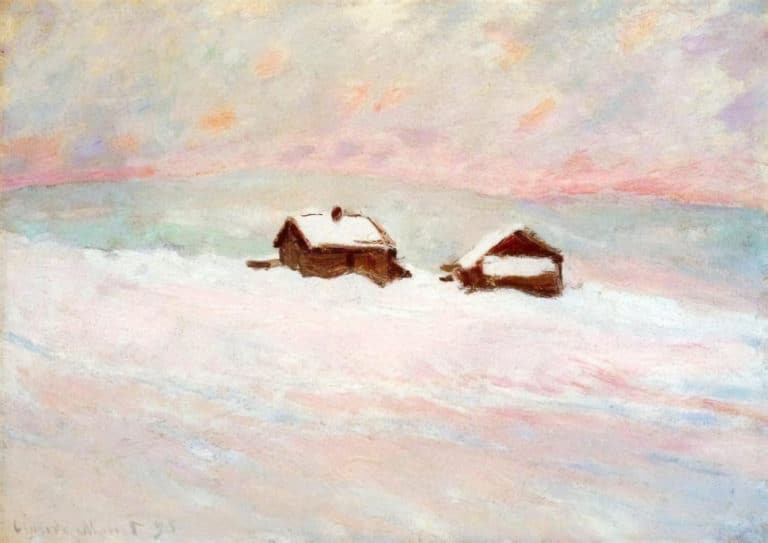 Maisons dans la neige, Norvège, Claude Monet (1895)