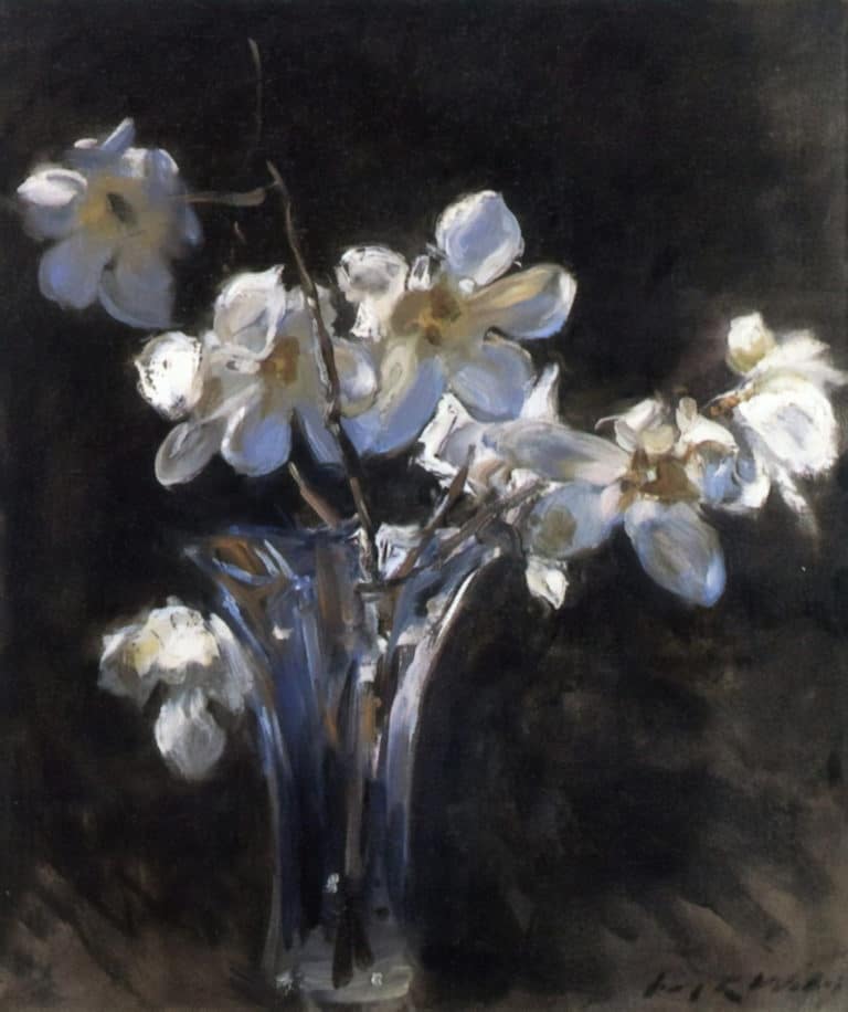 Magnolias dans un vase, Irving Ramsey Wiles (1938)