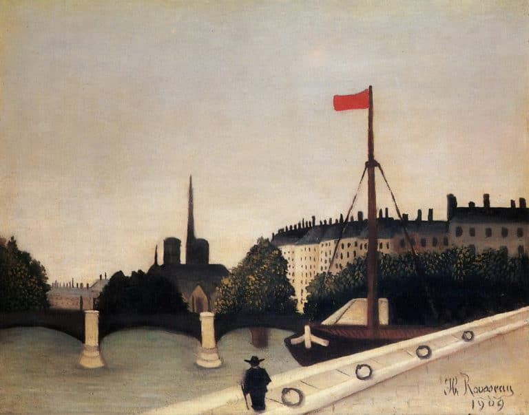 Notre-Dame vue de l'île Saint-Louis du quai Henri-IV, Henri Rousseau (1909)