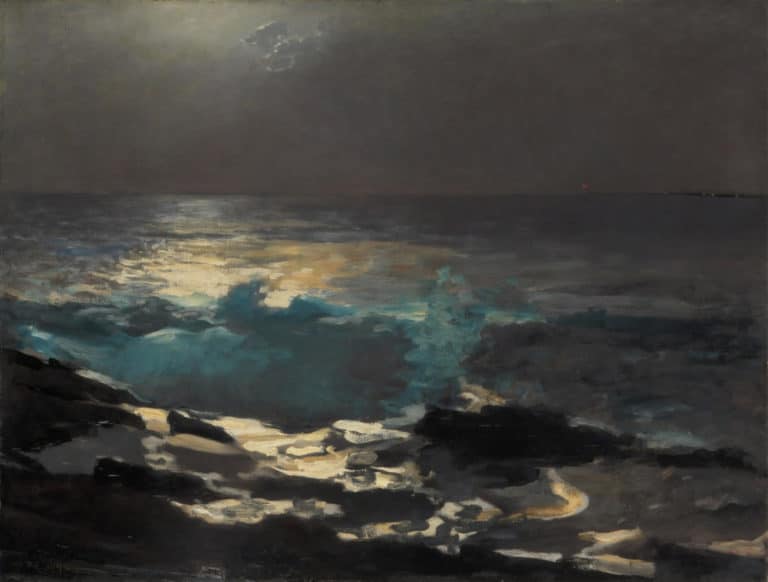 Clair de lune, phare de Wood Island, Winslow Homer (1898)