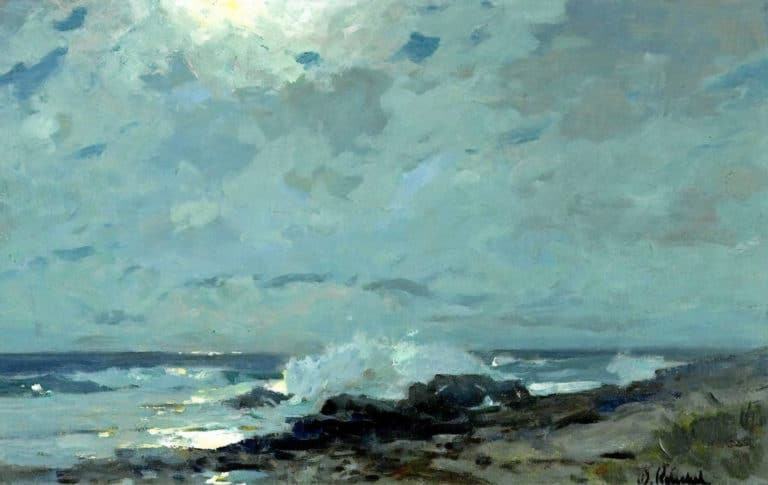 Rivage au clair de lune, William Frederic Ritschel (1931)