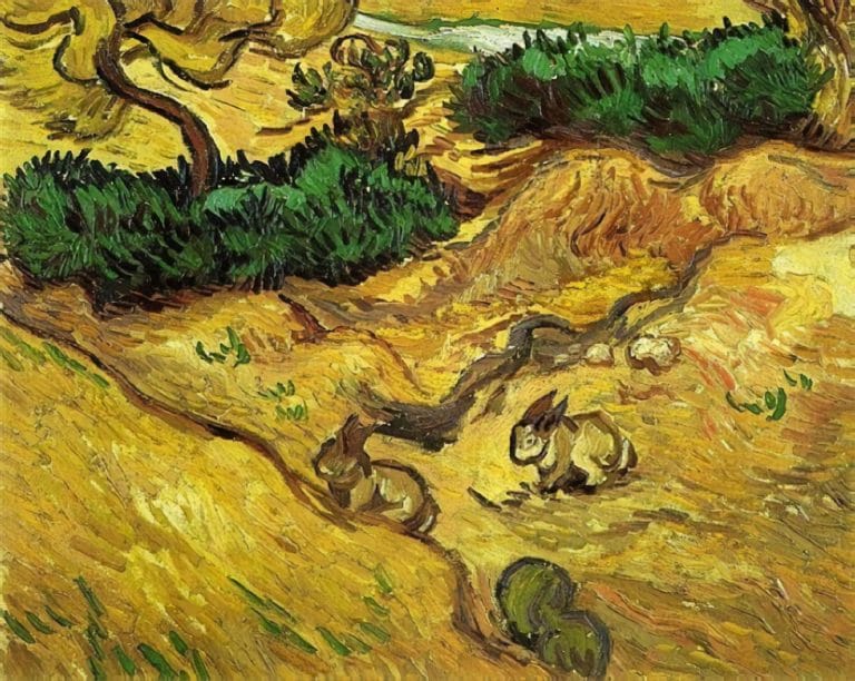 Champ avec deux lapins, Vincent van Gogh (1888)