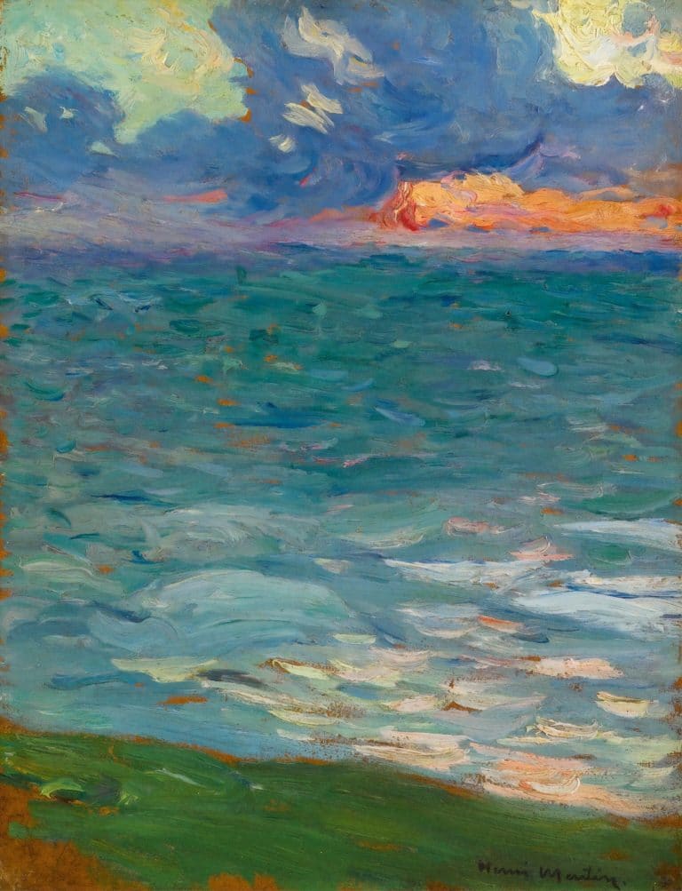 Bord de mer au coucher du soleil, Henri Martin (1920)
