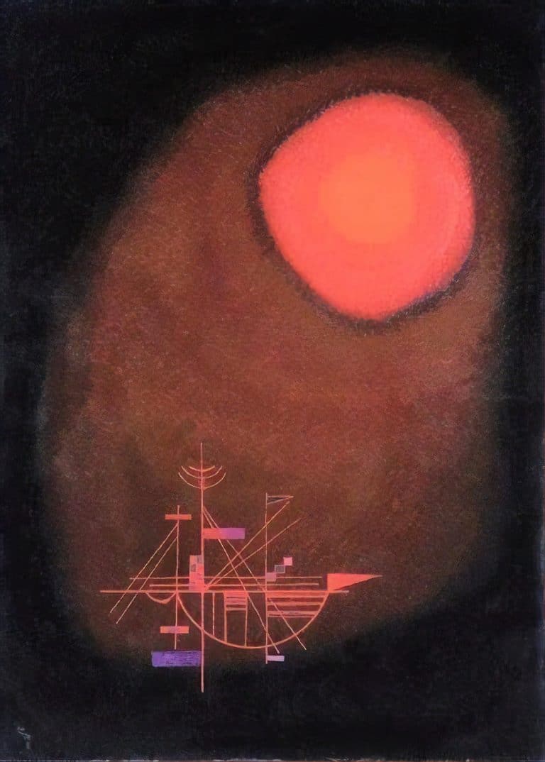Soleil rouge et bateau, Vassily Kandinsky (1927)