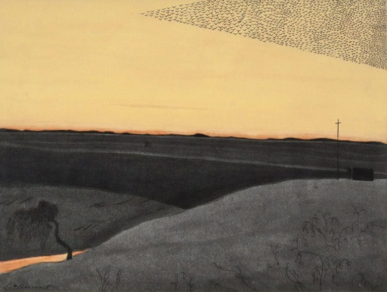 L'ermite dans le désert, vol d'oiseaux, Léon Spilliaert (1915)