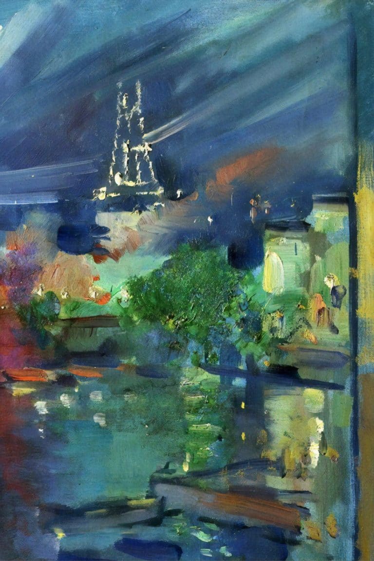 La tour Eiffel la nuit, Constantin Korovine (1924)