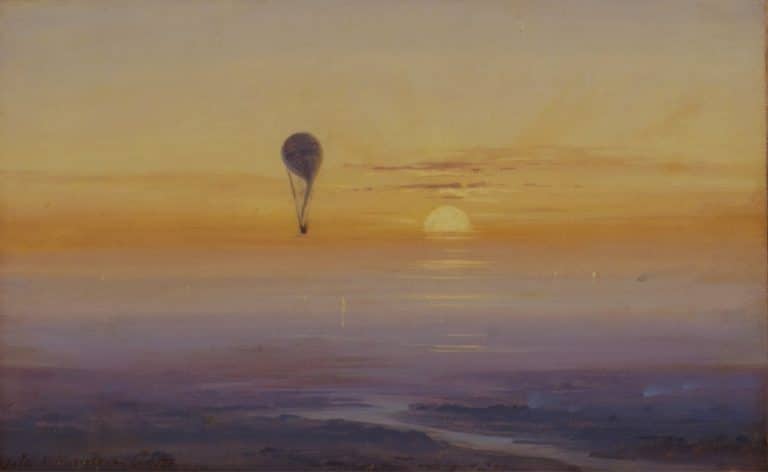 Rome, vol en ballon, Ippolito Caffi (1847)