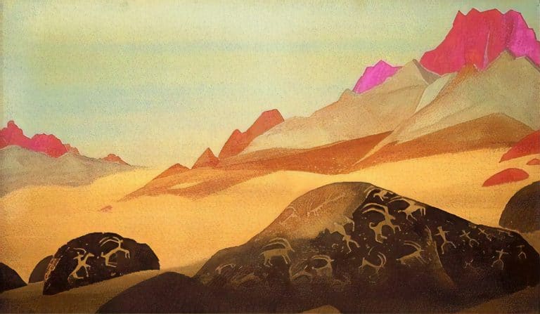 Rochers du Ladakh, Nicolas Roerich (1933)