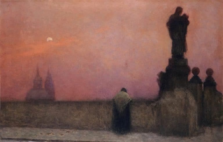 Crépuscule sur Prague, Jakub Schikaneder (1890)