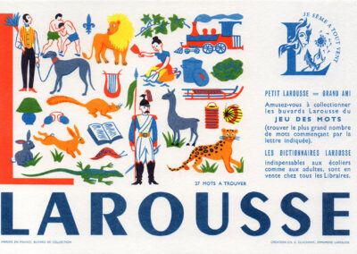 Buvard Larousse « Jeu des mots » — lettre L, 27 mots à trouver